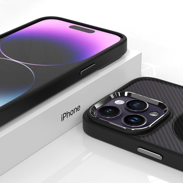 Magnetic Carbon Case für Apple iPhone 11 12 13 14 Reihe MagSafe Kompatibel Handyhülle Bumper Cover
