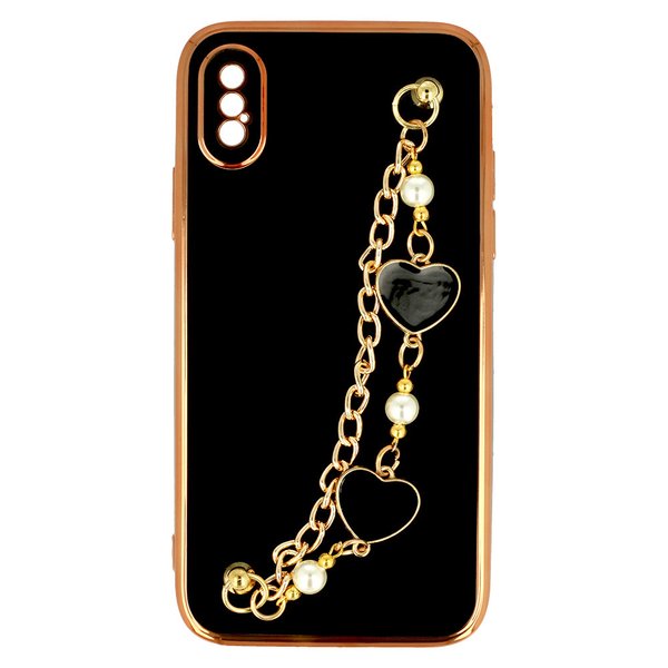 Für iPhone Herz Armband Schutzhülle Handyhülle Luxus Cover Case Schwarz Des. 3