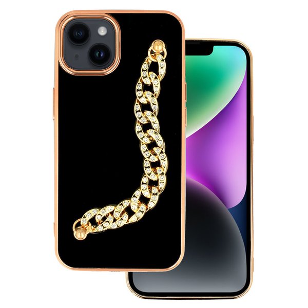 iPhone 14 Plus (6,7") Armband Handyhülle Luxus Cover Case Design 4 Schwarz