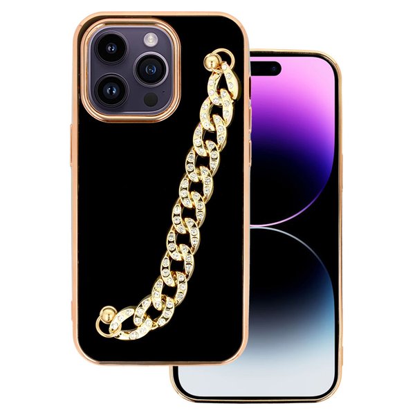 iPhone 14 Pro (6,1") Armband Handyhülle Luxus Cover Case Design 4 Schwarz