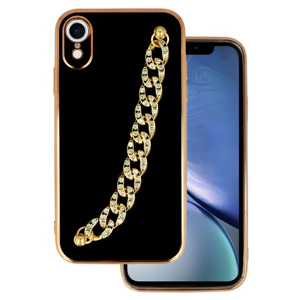 iPhone XR (6,1“) Armband Handyhülle Luxus Cover Case Design 4 Schwarz