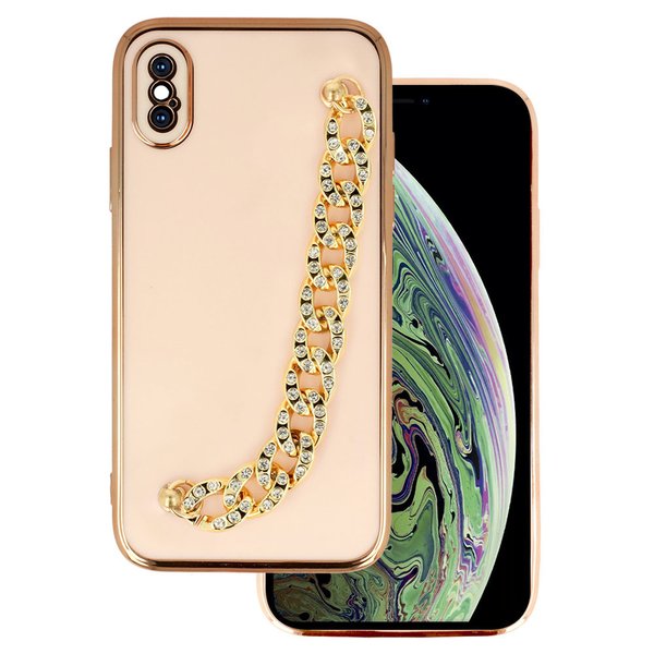 iPhone X / XS (5,8") Armband Handyhülle Luxus Cover Case Design 4 Hellrosa