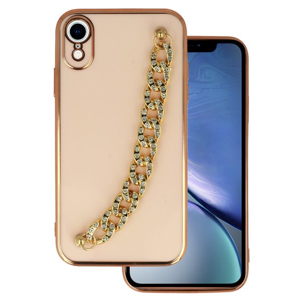 iPhone XR (6,1“) Armband Handyhülle Luxus Cover Case Design 4 Hellrosa