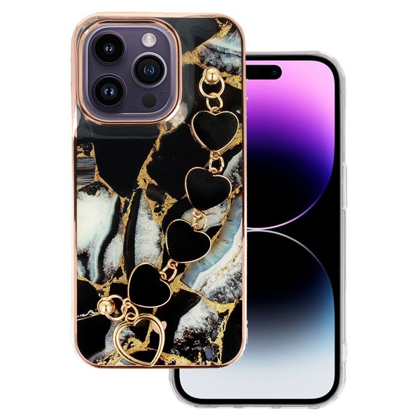 Für iPhone Armband Handyhülle Luxus Cover Case Design 1 Schwarz