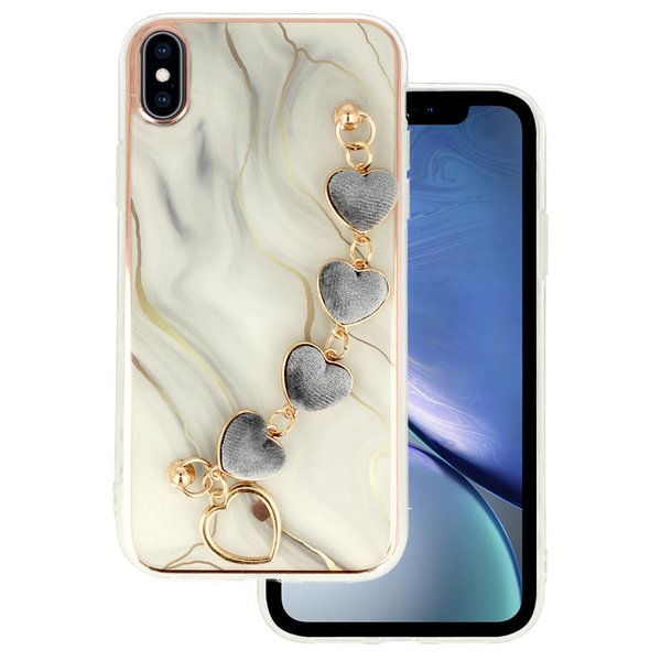 iPhone X / XS (5,8") Armband Handyhülle Luxus Cover Case Design 1 Weiß