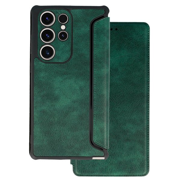 Für Samsung Galaxy S Series - Leder Handyhülle Klapphülle Schutzhülle Etui - Grün