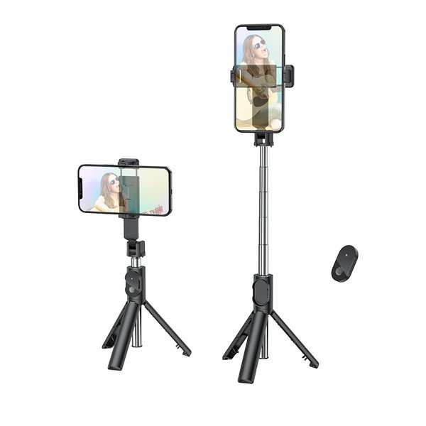 Borofone Selfie Halterung Magic Mirror Bluetooth Handyhalterung Stativ Fernbedienung Schwarz
