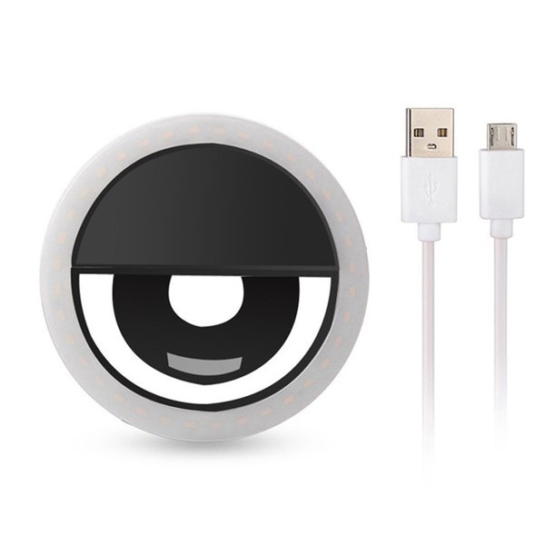 Universal Selfie Ringlicht + USB-Kabel auf Micro-USB Schwarz