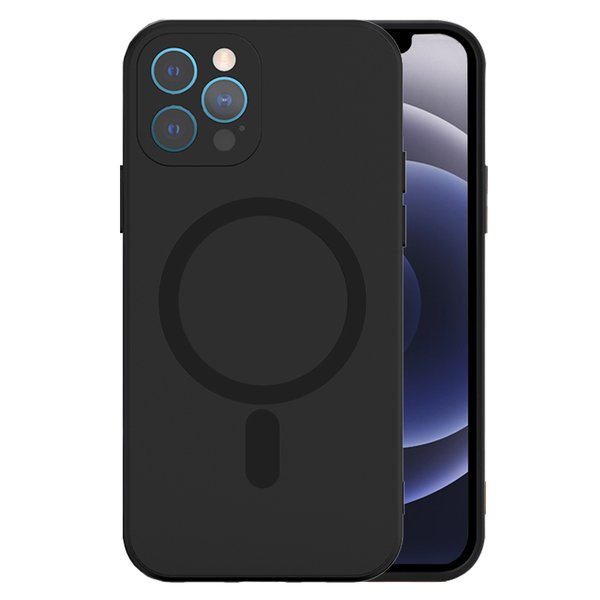 Für iPhone 13 Pro (6,1") Magsilicone Handyhülle MagSafe Kompatibel Case Bumper Cover Schwarz