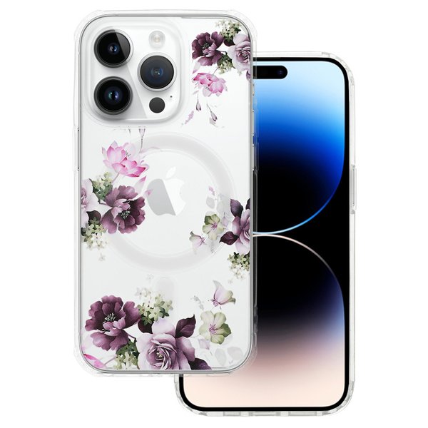 Für iPhone 15 (6,1") Flower MagSafe Handyhülle Bumper Case Cover Muster 7