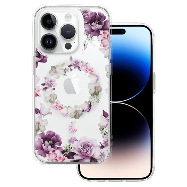 Für iPhone 15 (6,1") Flower MagSafe Handyhülle Bumper Case Cover Muster 6